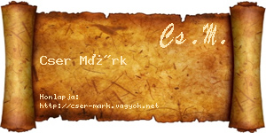 Cser Márk névjegykártya