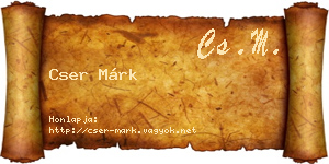 Cser Márk névjegykártya